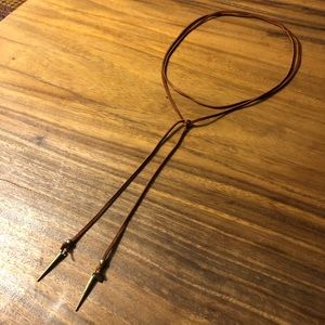Brown Suede Bolo Necklace by Rope the Moon